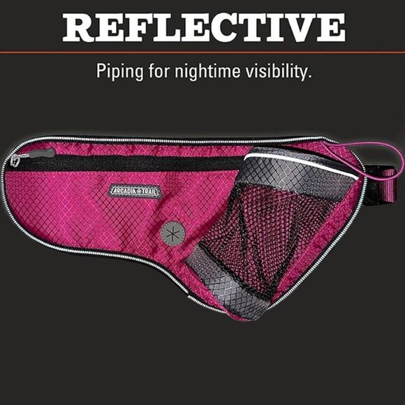 Arcadia Trail Hands Free Reflective Dog Leash‎ 4 FT Berry Walking Hiking - Picture 3 of 4